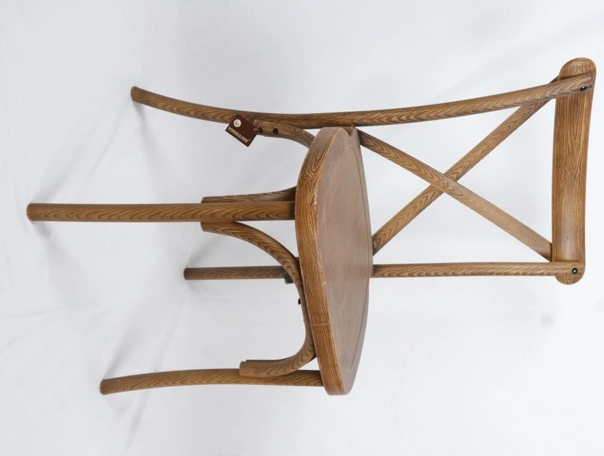 Plastic Wood Look Cross Back Chair